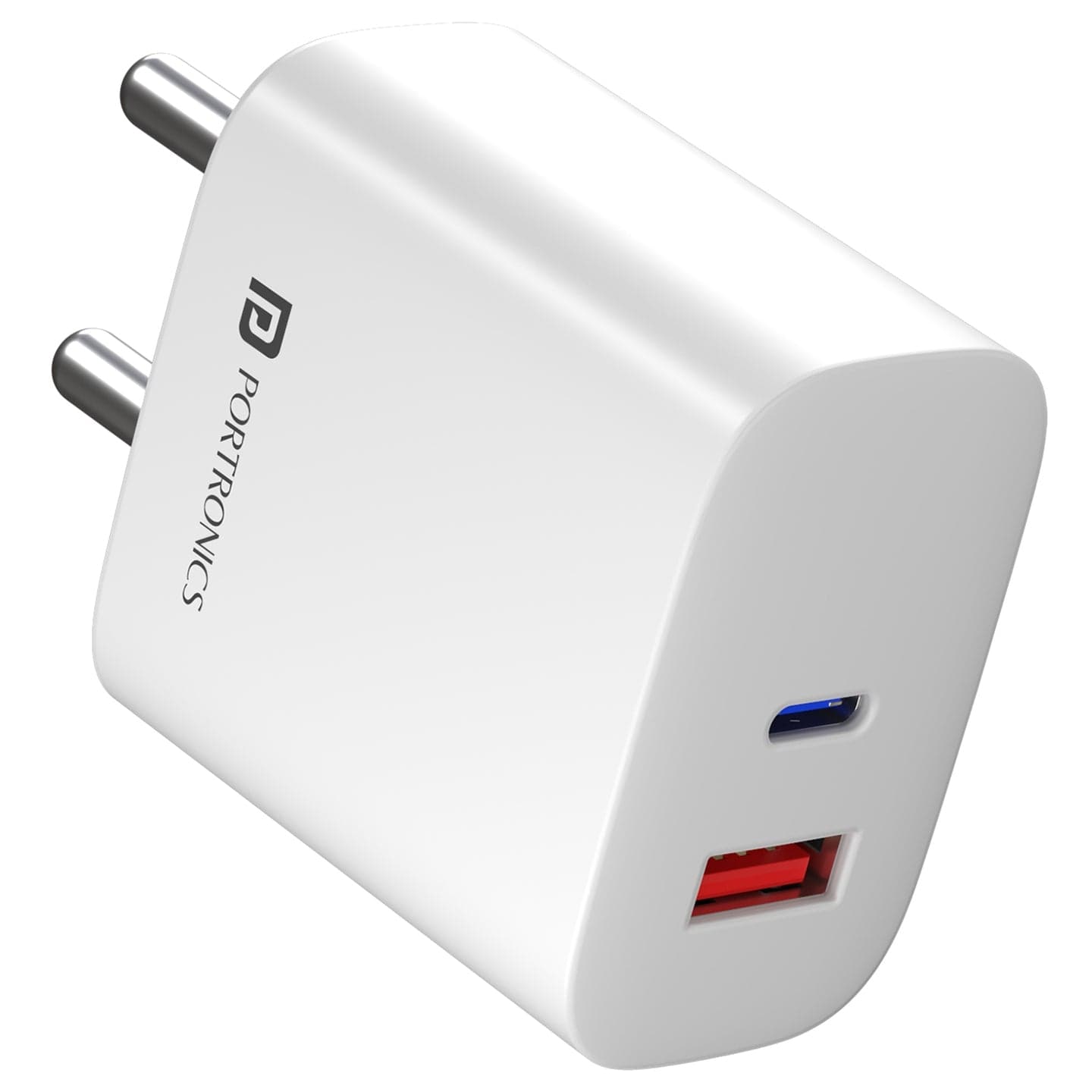 Portronics Adapto 45 Plus 45W Max Type C Output, 18W Max USB-A Output, GaN Technology, PPS Technology - White